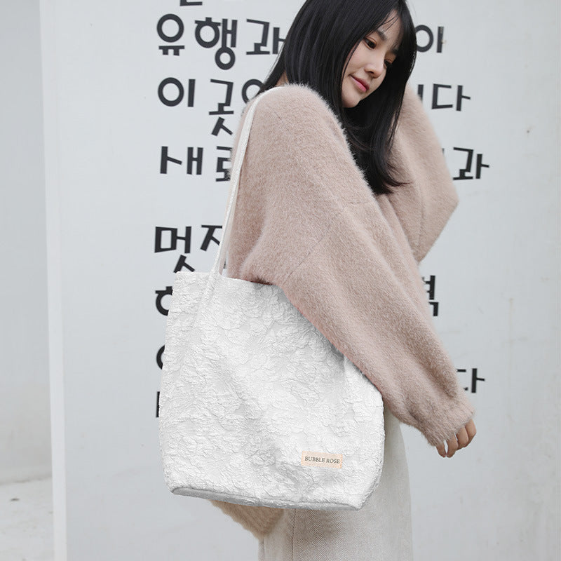 Bubble Rose Three-dimensional Embossed Handbag