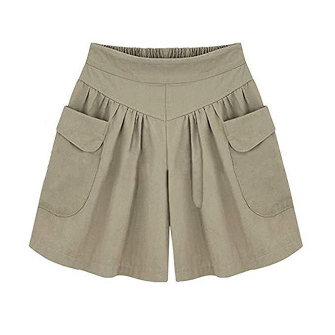Summer new European and American loose shorts elastic waist large size fat MM was thin wild hot pants