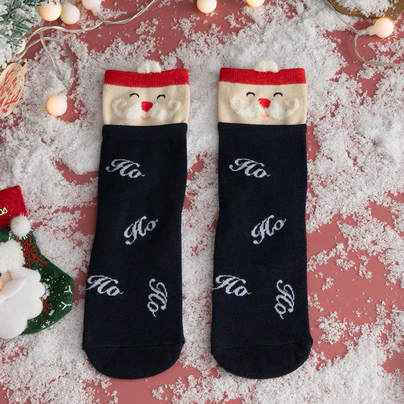 New Christmas Stockings European And American Women's Cotton Straight