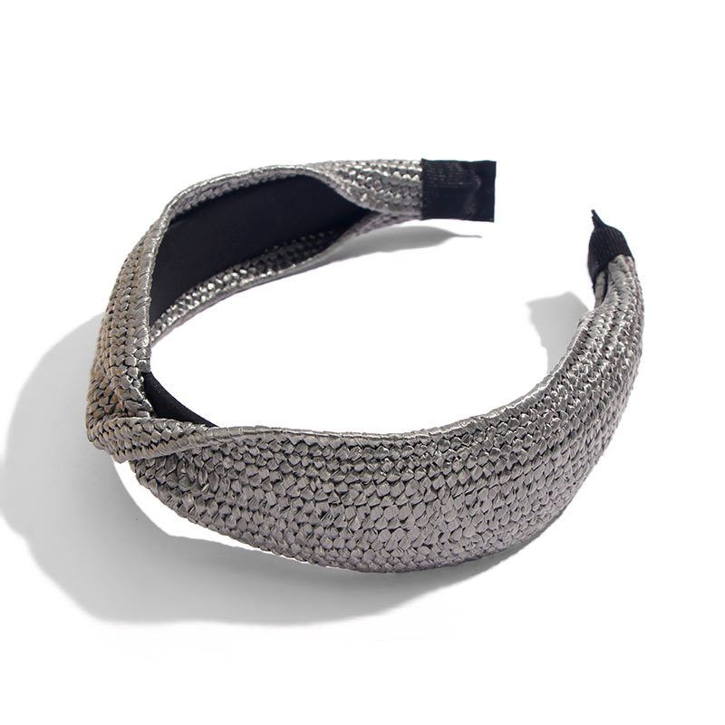 Hand woven raffia hair band