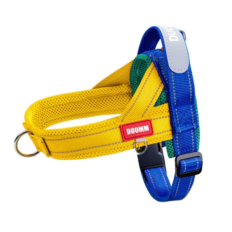 Fashionable Contrasting-Color Non-Constricting Spliced Pet Leash