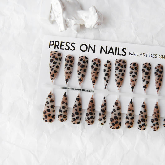 Background Semi-finished Products Prefabricated Nail Tip European And American Wave Mark French Leopard Print