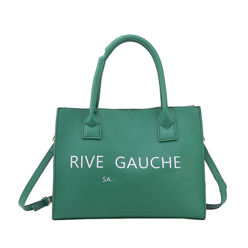 New Large-capacity Simple Printed PU One-shoulder Messenger Bag