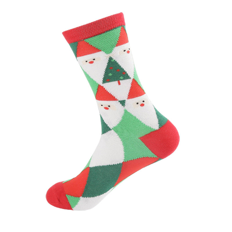 Santa Claus Elk Snowman Medium Tube Socks