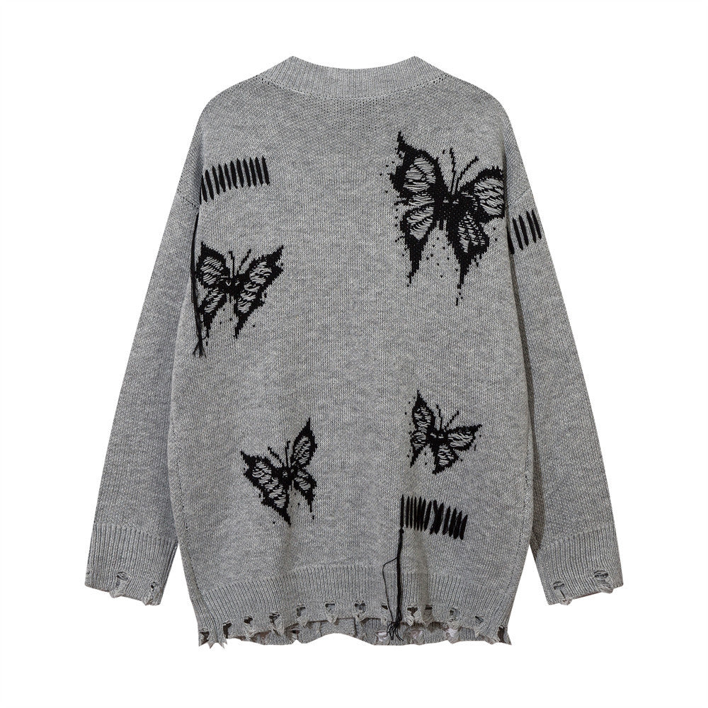 Dark High Street V-neck Sweater Coat