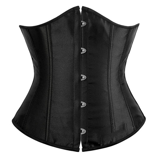 Smooth Short Five-button Satin Waist Cincher Corset
