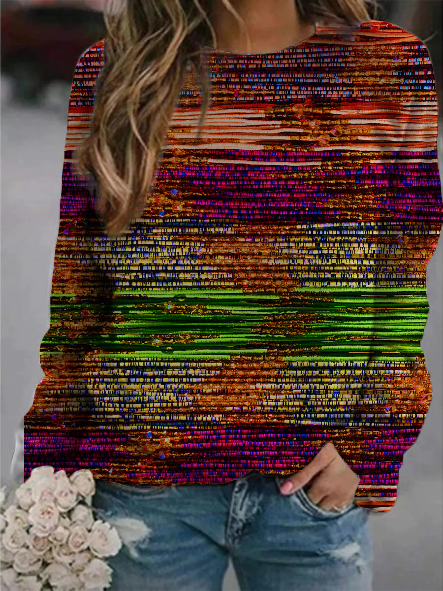 Women's Printed Abstract Oil Painting Sweater
