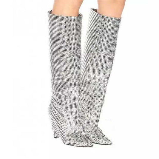 Tapered Heel High Heels Fashion Rhinestone Sequins