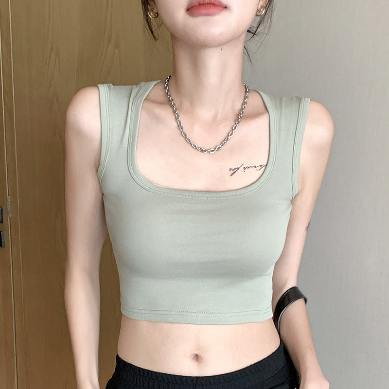 Pure Cotton Camisole Women's Inner Wide Shoulder Bottoming Top