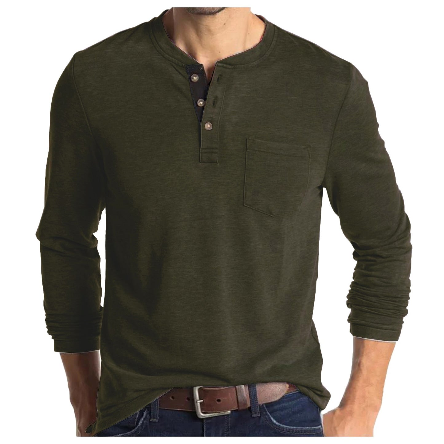 Men's Long Sleeve Round Neck T-shirt