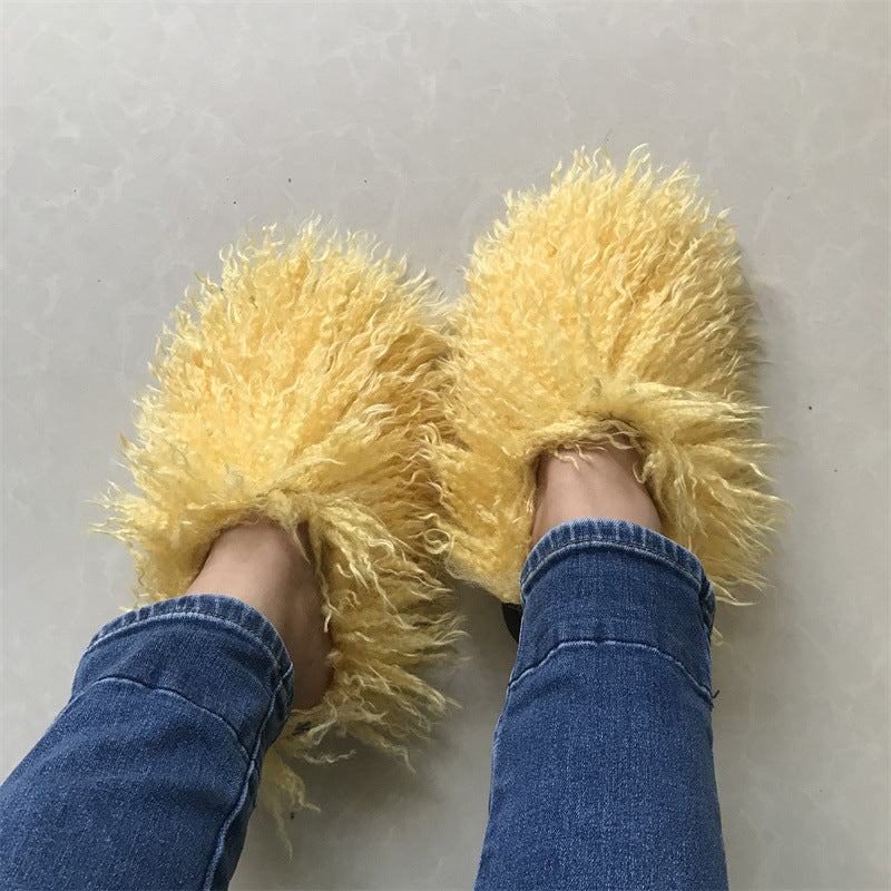 Imitation Tan Sheep Maomao Warm Women's Cotton Slippers Snow Boots