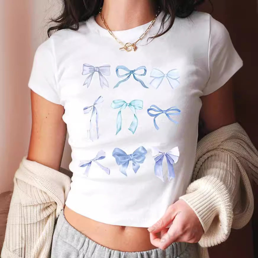 Women's Hot Girl Summer Slim Fit All-match Short Sleeve T-shirt