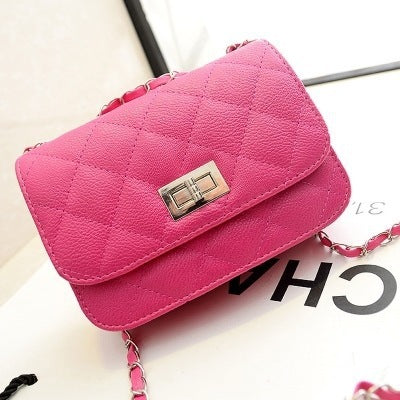 Fragrant bag rhombic chain turn lock diagonal bag