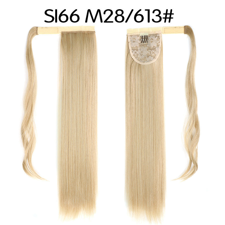 Long Straight Synthetic Wig With Headband For Womens Ponytail
