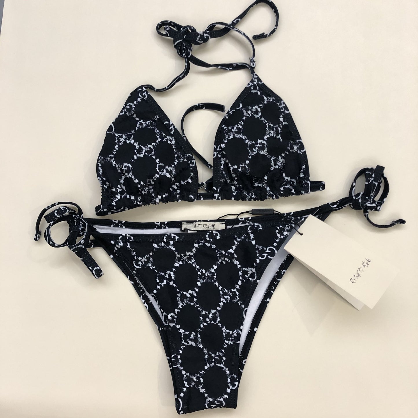 Lace-up Bikini One-piece Swimsuit With A Backless Design