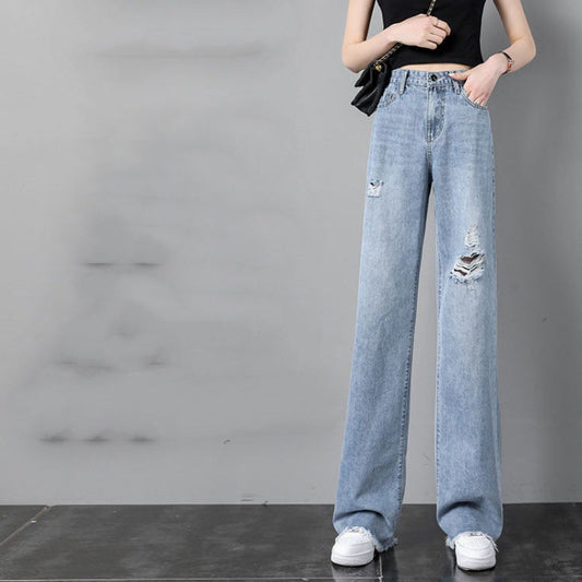 Straight Loose High Waist Small Wide Leg Pants Spring And Autumn