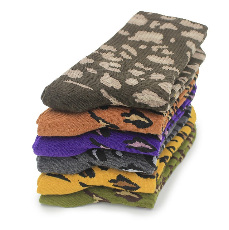 Leopard socks, female leopard, personality, tide, autumn and winter, Korean version, stockings
