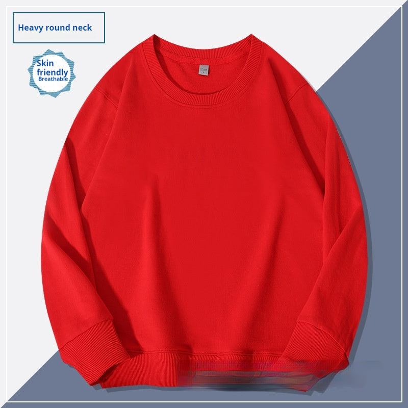 Herre Hættetrøje med Rund Hals Ensfarvet Par T-shirt