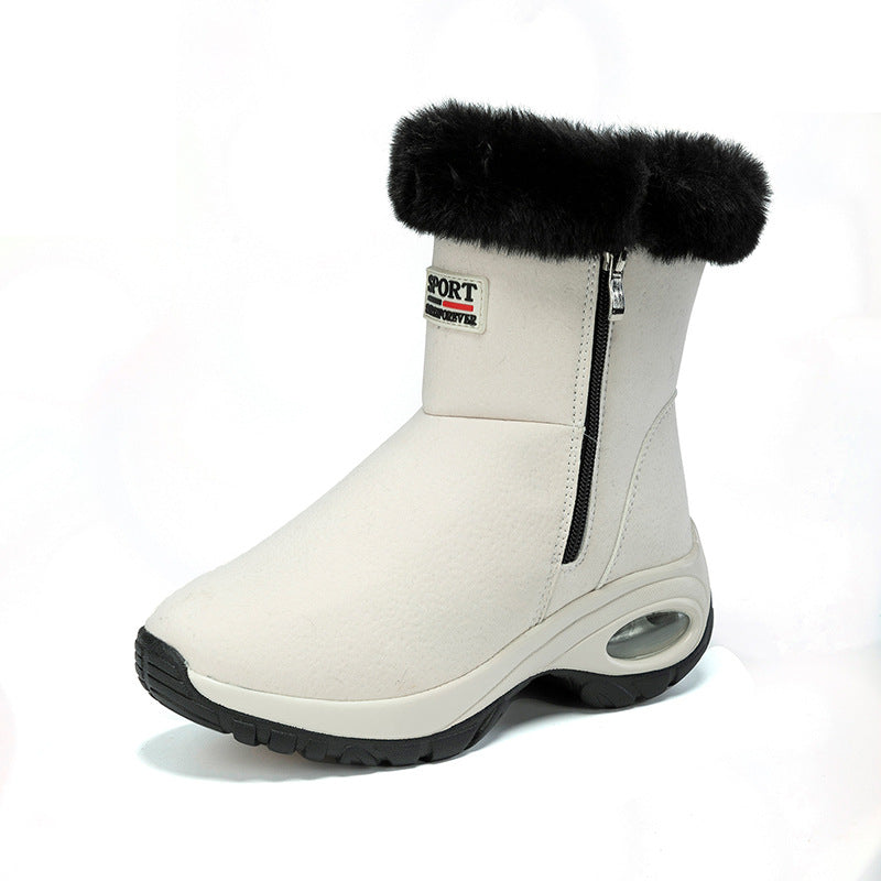 Short Tube Mid Heel Cotton Boots Warm Thick Soled Women's Fashion Boots