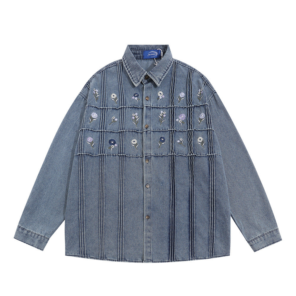 Loose Casual Long Sleeves Turn-down Collar Coat Design Sense Street Fashion American Style
