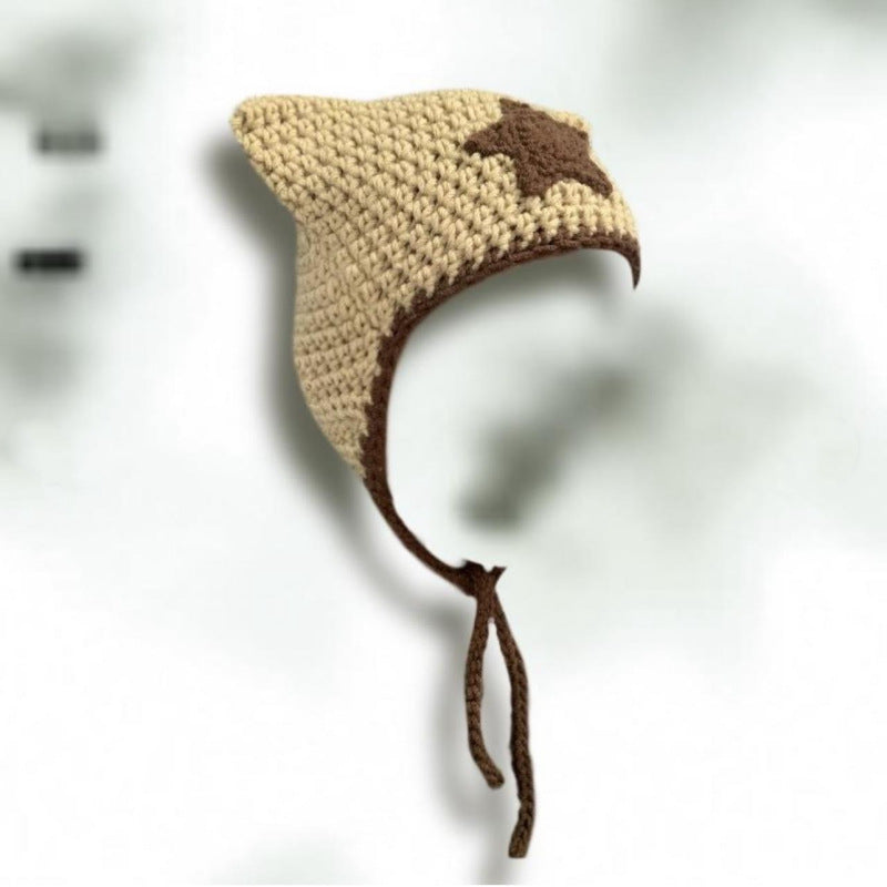 Hand Knitted Striped Woolen Cap