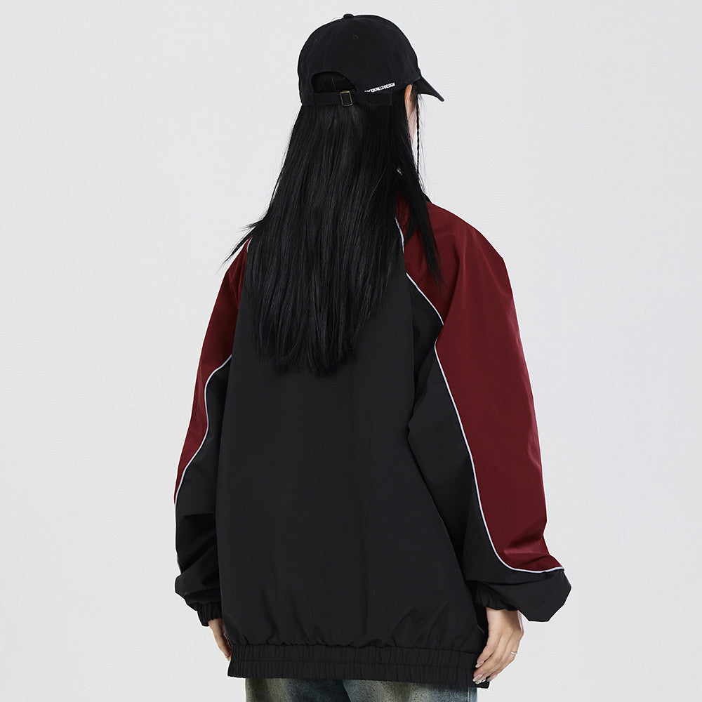 Street Fashion Design Stitching Contrast Color Lapels Coat For Men