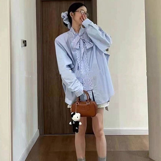 Spring And Autumn Outfit Long-sleeve Korean-style Top