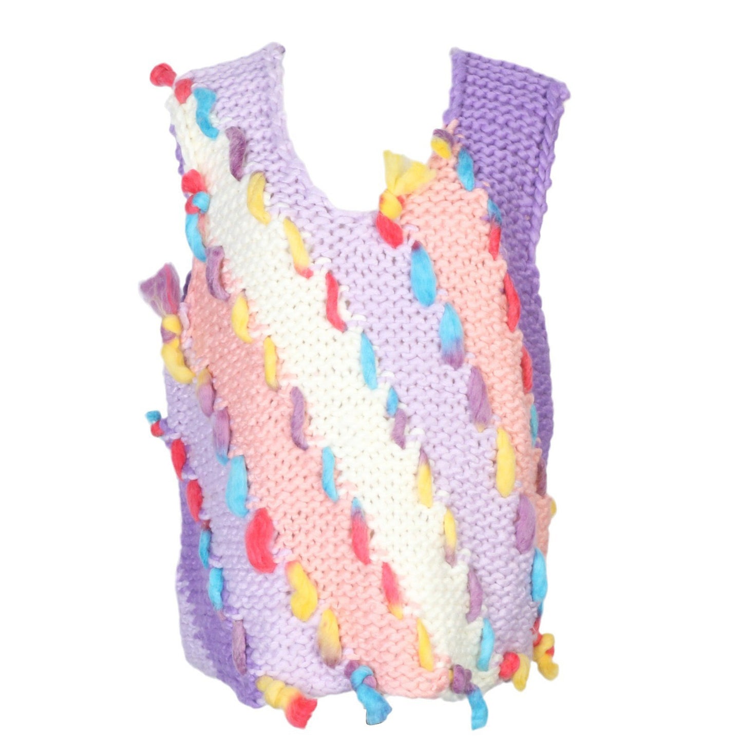 French Vest Sleeveless Sweater Women's Color Hand Crochet