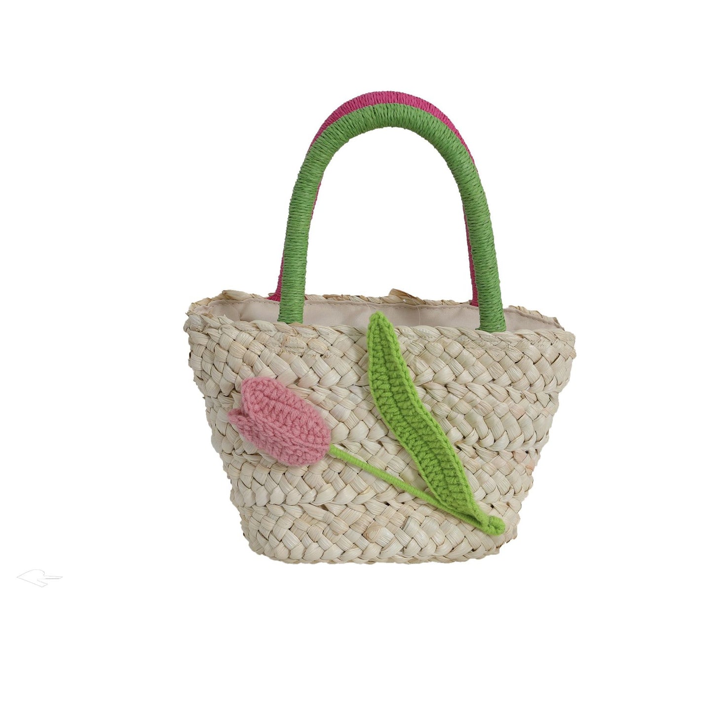 Tulip Flower Small Fresh Straw Bag Corn Husk Hand-woven
