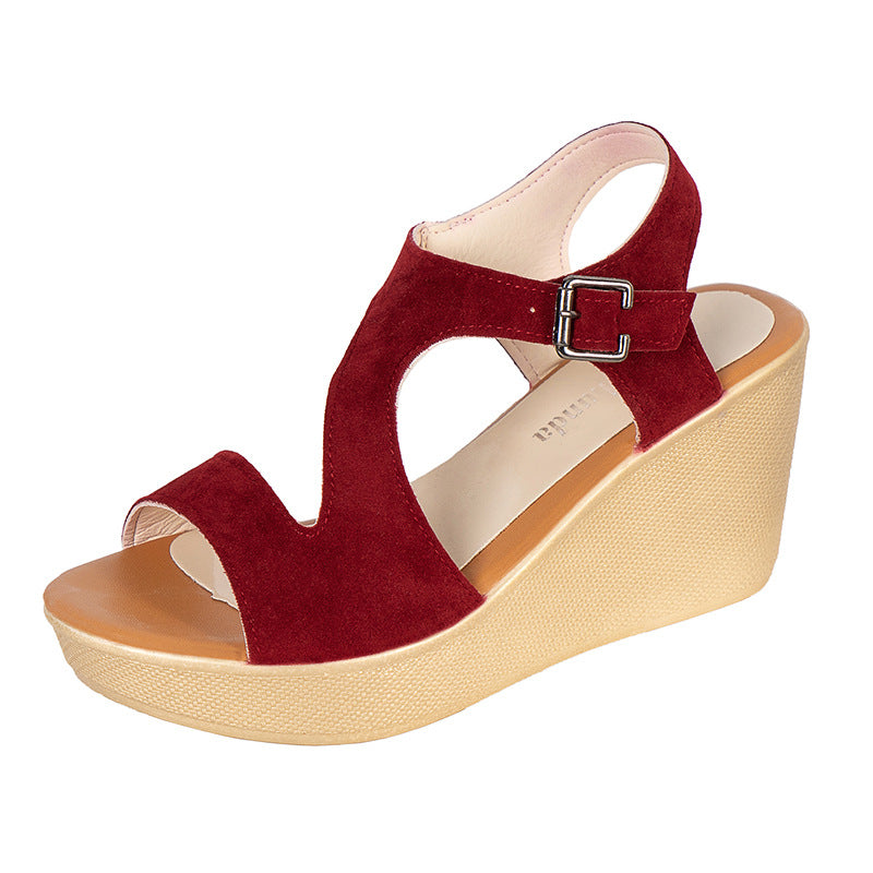 Large Size One-word Buckle Fish Mouth Sandals