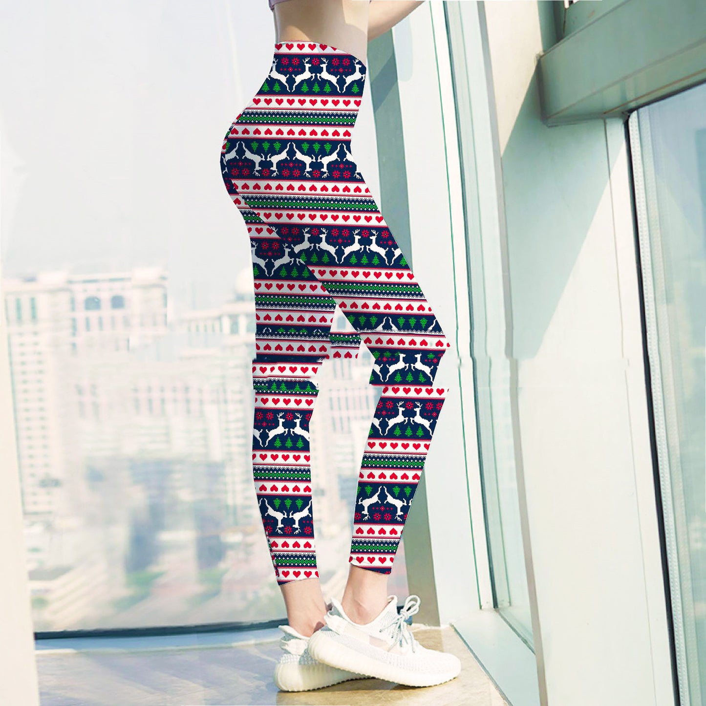 New Christmas Leggings Personalized Printing Yoga