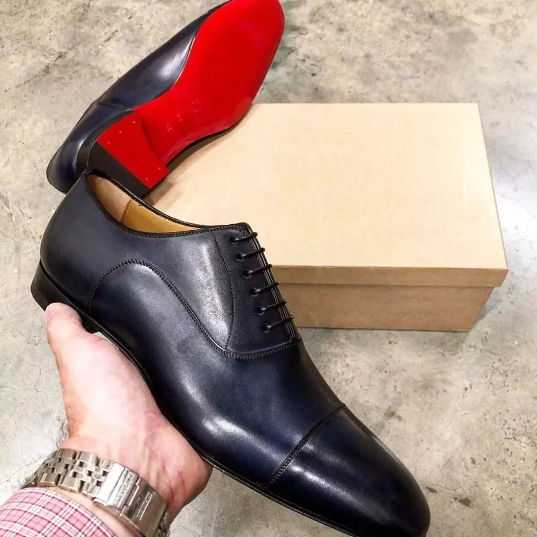 Men's PU Low Heel Lace Up Business Leather Shoes