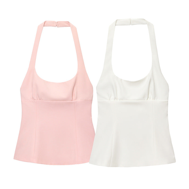 Summer New Women's Clothing Fashion Bowknot Halter Top