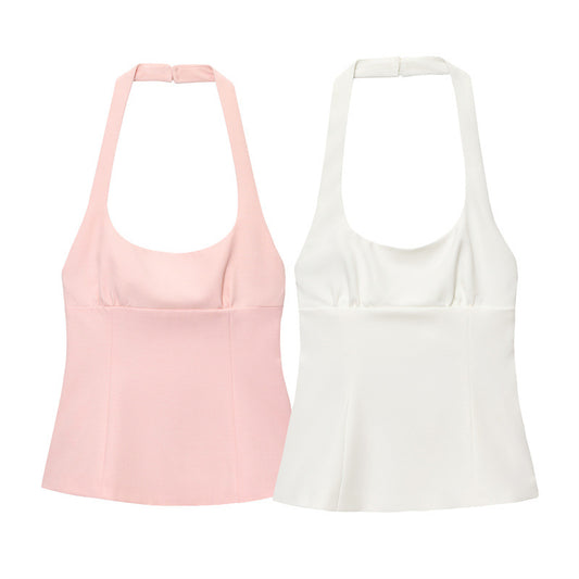 Summer New Women's Clothing Fashion Bowknot Halter Top