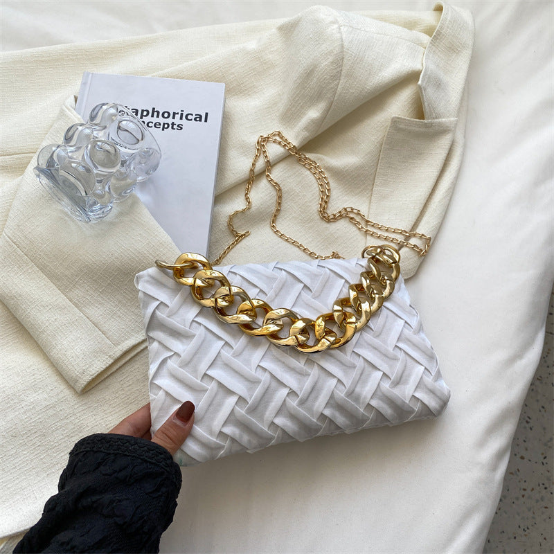 Simple Chain Shoulder Bag Solid Color Fashion