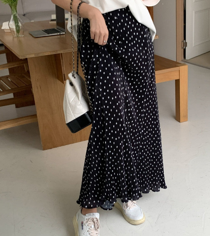 Women's Fashion Pleated Polka Dot Skirt