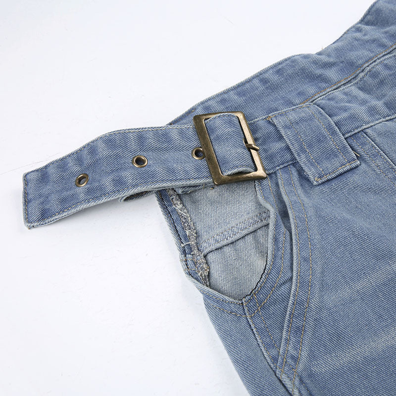 Trendy Women's Blue Hollow Design Personality
