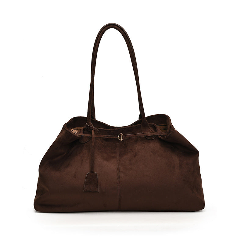Leather-velvet Square Underarm Shoulder Bag With A Niche Design