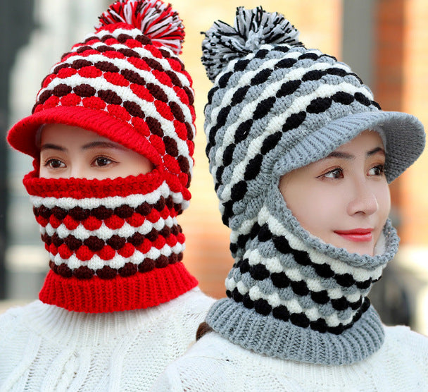 Women's Winter Fleece Thickened Knitted Warm Ear Protection Hat