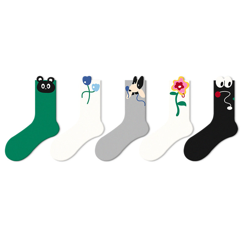 Women's Cute Thin Mid Length Socks
