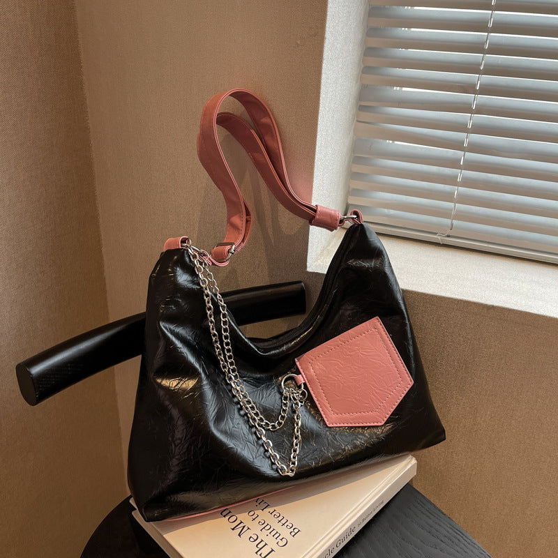 Women's Fashion Simple Zipper Chain Shoulder Bag