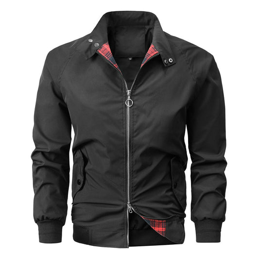 Men's Double Zippered Plaid Breathable Jacket