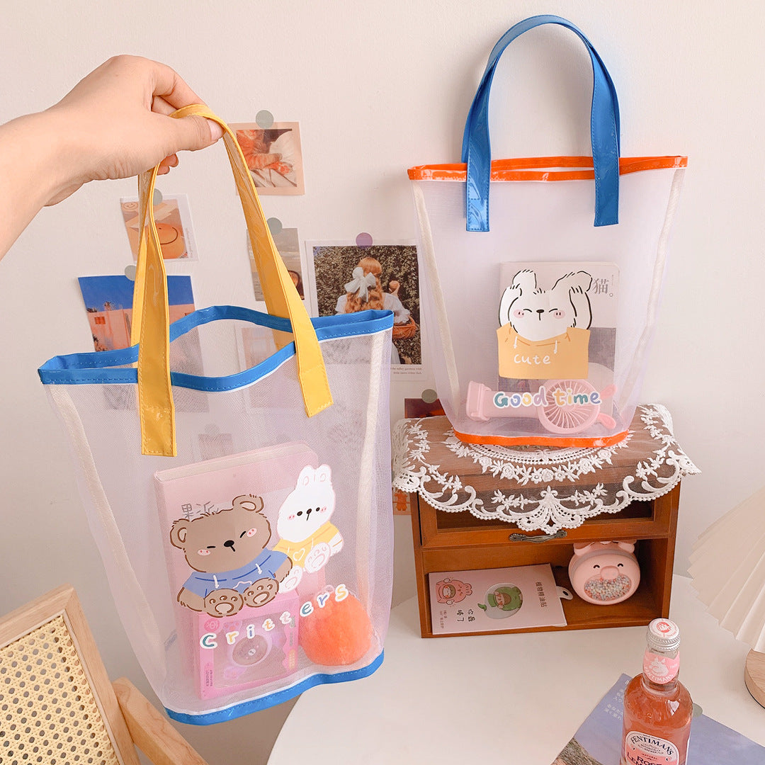 Large-capacity Love Girl Heart Hand Carrying Mesh Bag