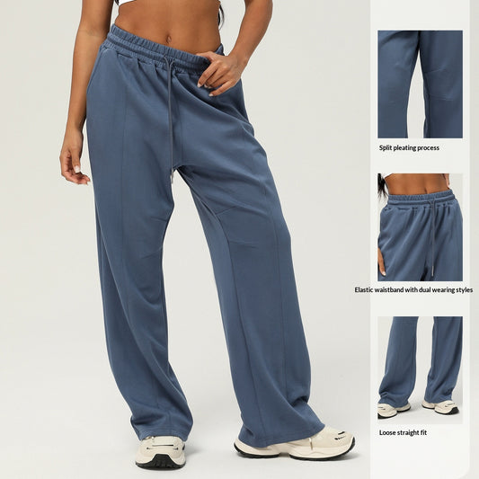 Womens High-Waisted Drawstring-Trimmed Bootcut Pants That Enhance The Hips
