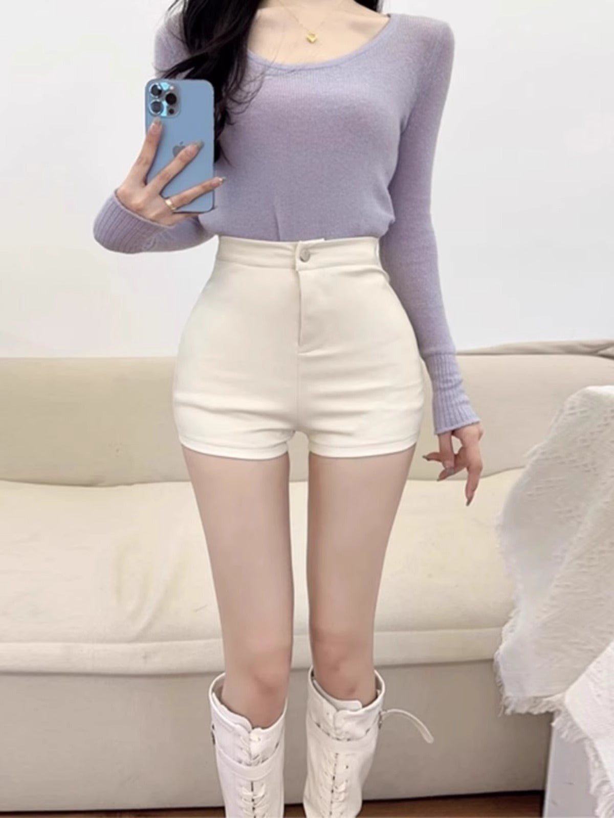 Ladies New High Waist Slimming And Tight Shorts