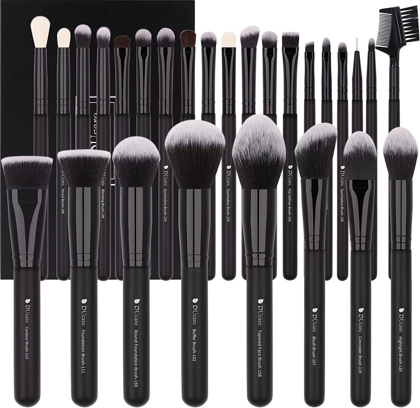 Ducare Set De Brochas De Maquillaje 15 Pcs Con Bolsa Profesional Brochas De Maquillaje Synthetic,Mango De Madera,Brocha Para Contorno De Ojos Y Rubor,Regalo Para San Valentín,Navidad Y Año Nuevo