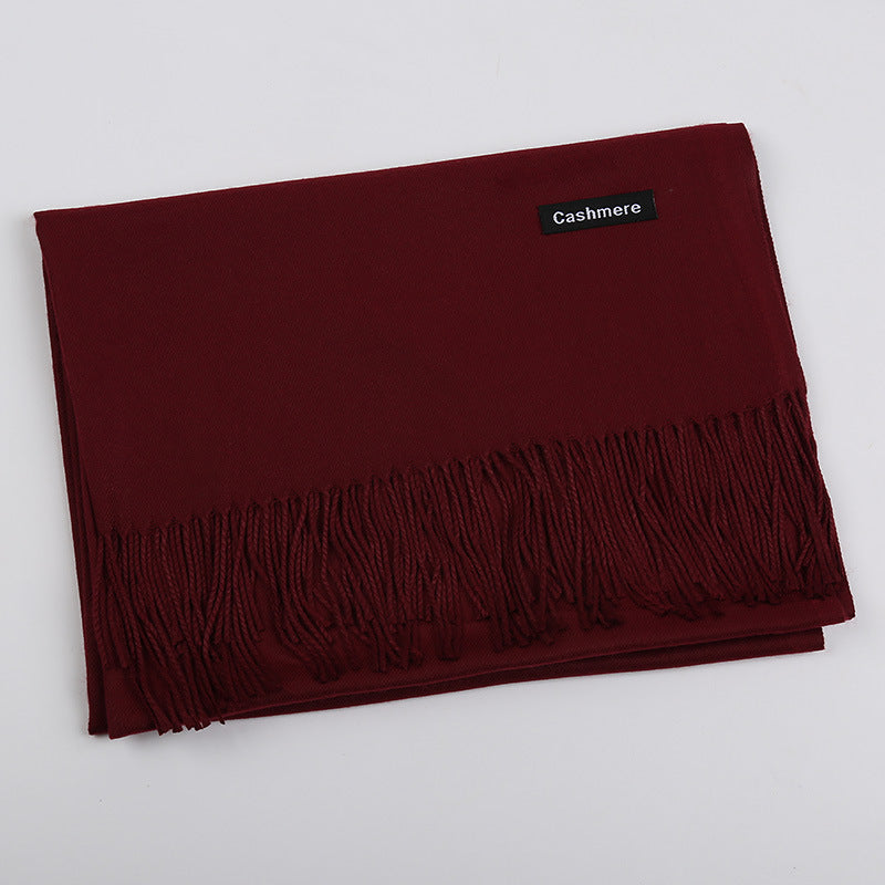 Solid Color Artificial Cashmere Scarf Female 220g Warm Shawl