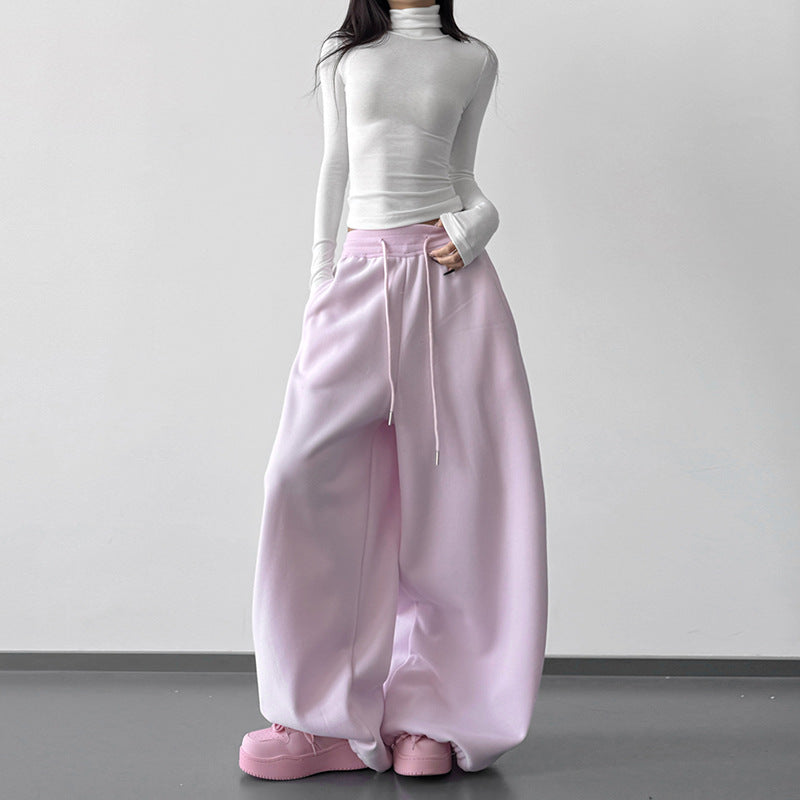 Womens Winter Fleece-Lined Straight-Cut Casual Pants For A Slimming Sporty Look