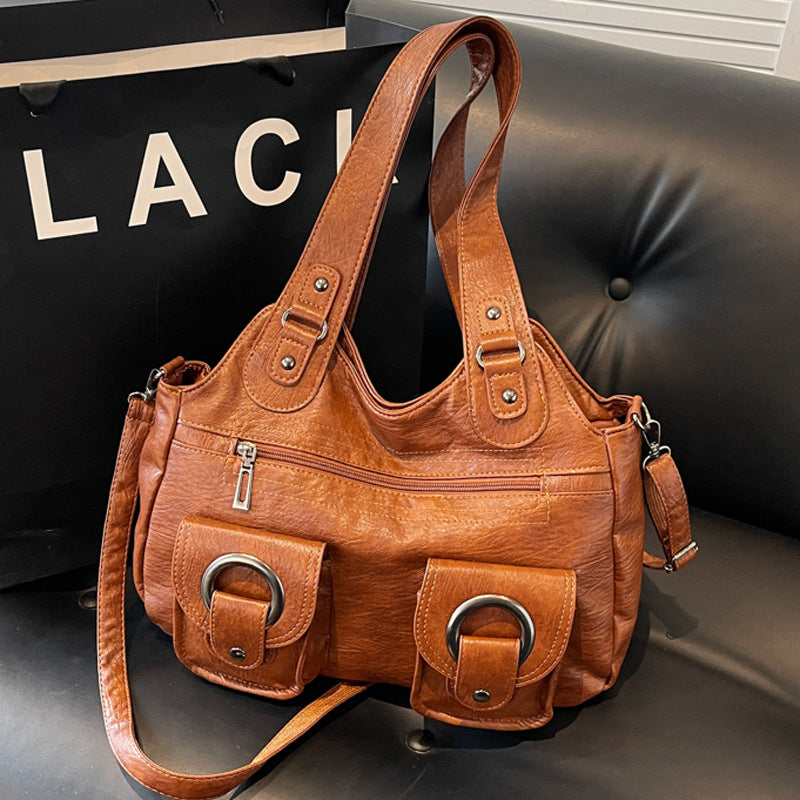 Women's Leather Vintage Sports Shoulder Bag