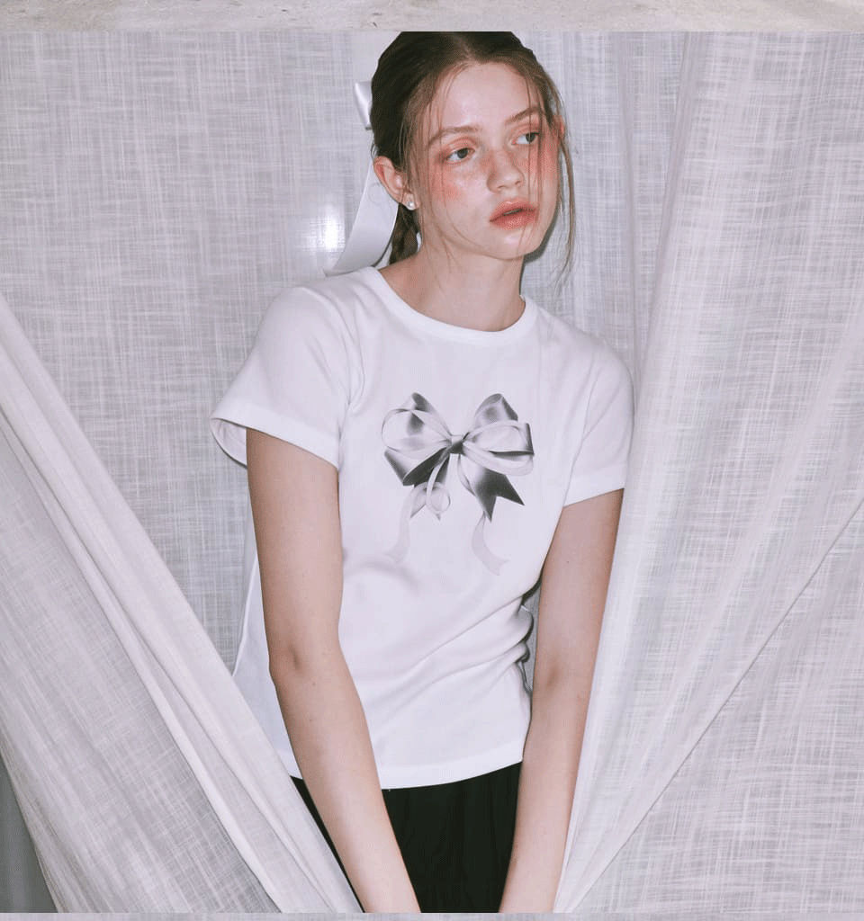 Special-interest Design 23 Sommer Hot Girl Sløjfe Rund Hals Kortærmet T-shirt Pige